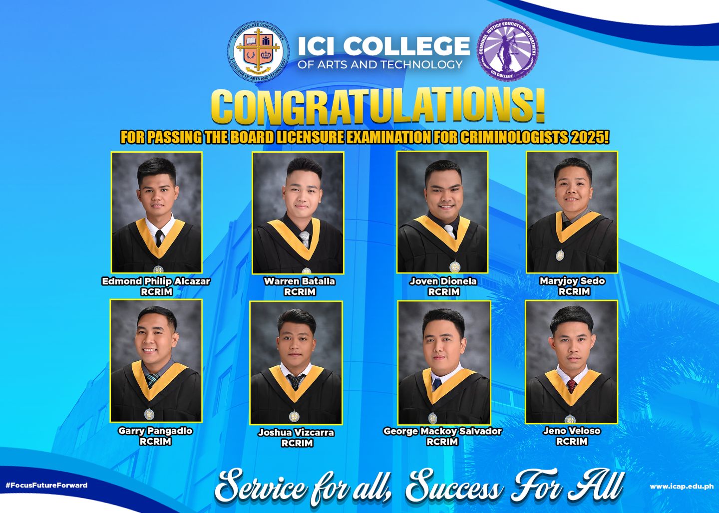 Rising Above the Challenge : ICI College Produces New Licensed Criminologists